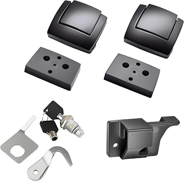 Tour Pack Trunk Lock & Keys, Tour Pack Pak Latches with Spacers and Lid Catch Fits for Harley Touring Classic Electra Glide Road Glide Road King CVO 1993-2013 2012 Black
