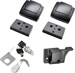 Tour Pack Trunk lock & keys, Tour Pack Pak Latches with Spacers and Lid Catch Fits for Harley Touring Classic Electra Glide Road Glide Road King CVO 1993-2013 2012 (Black)