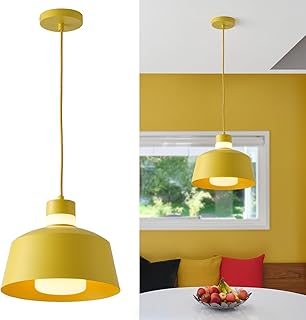 ANYLOVE Macaron Kitchen Island Pendant Light,11 Inch Yellow Hanging Ligh...