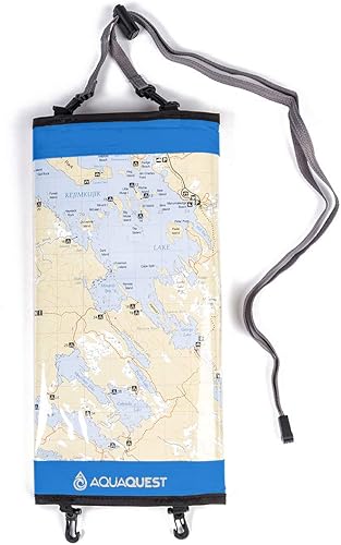 Vista 2 de AquaQuest Trail Map - Funda 100% impermeable para bolsa seca, protector de mapas, soporte para documentos al aire libre con ventana transparente