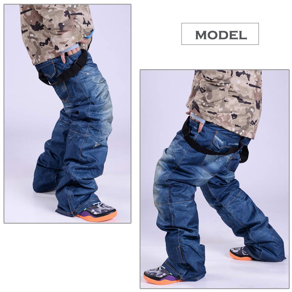 Casual Bretelles de Ski en Jean imperméable et Respirant pour Homme
