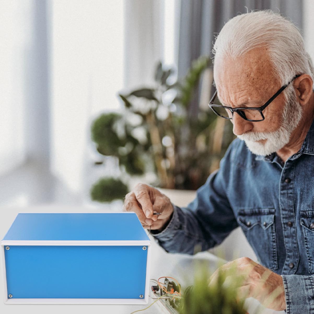 Aluminium Projektgehäuse für Elektronik, Anschlusskasten Blau