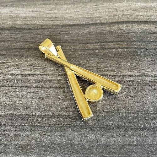 18K Gold Plated Iced Out Stainless Steel Baseball Bat Pendant Necklace3
