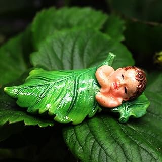 Green Sleeping Fairy Miniature Figurines, Fairy Garden Animals for Garden, Supplies, Micro Landscape, Plant Pots, Bonsai Craft Outdoor Yard Home Decoration Figurines Accessories