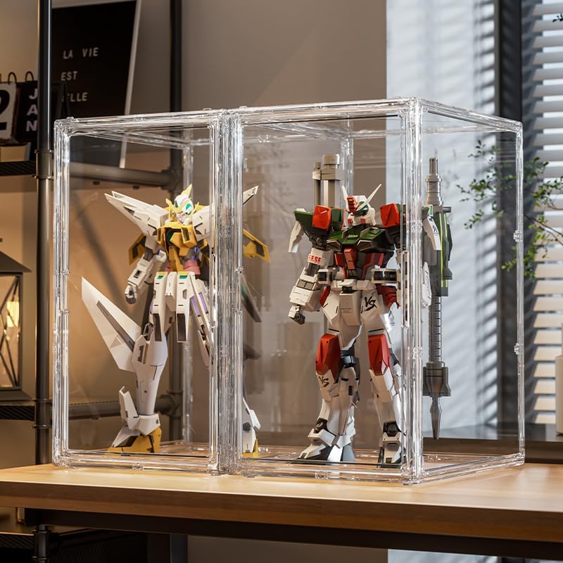 Extra Large 19.7"X14.6"X11.6" Acrylic Display Case with 2 Division Boards, Clear Organizer Box Plastic Holder with Magnetic Door for Handbags, Purses, Boots, Figures, Book - Image 6