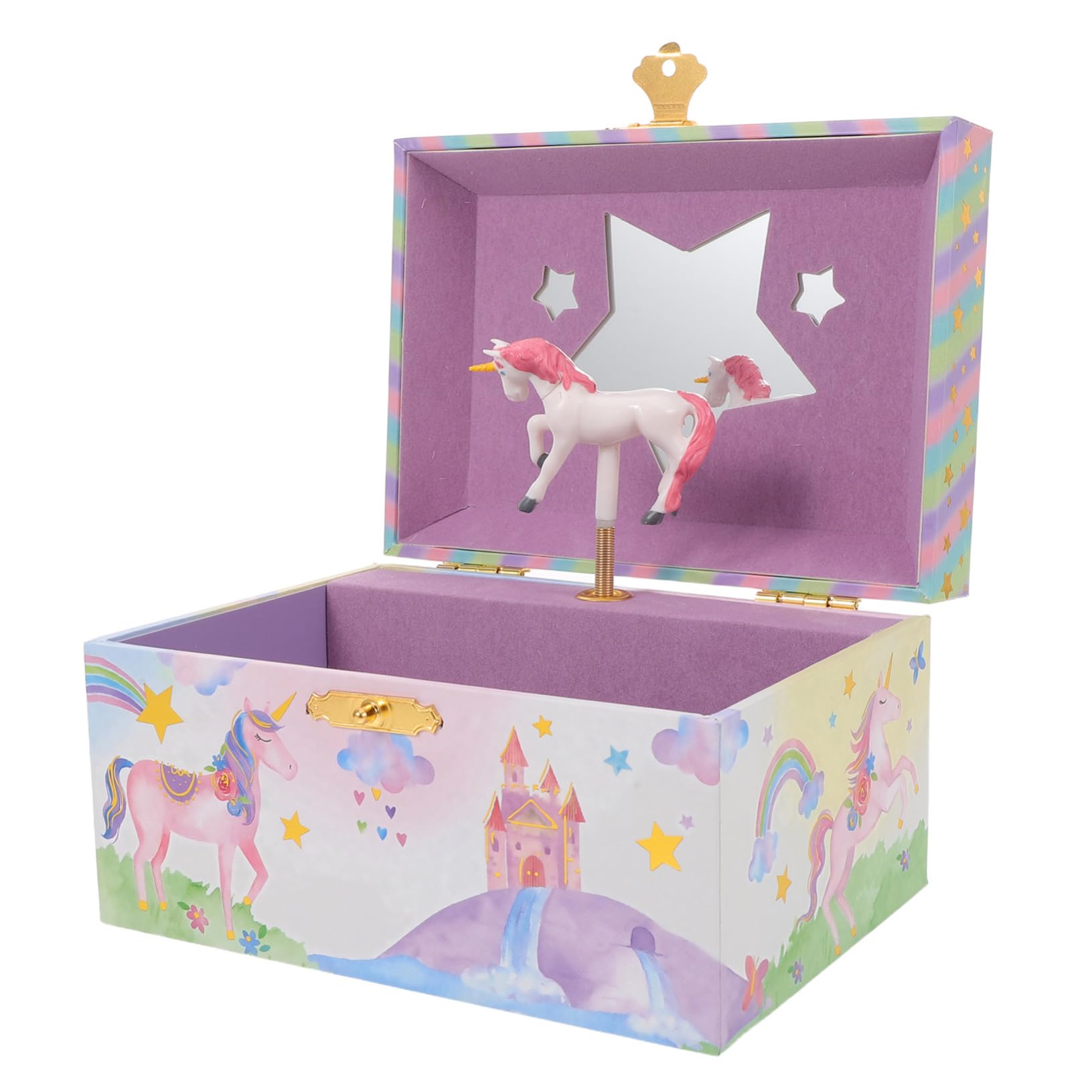 Caja de música unicornio para niñas, joyero musical con compartimentos y regalos infantiles