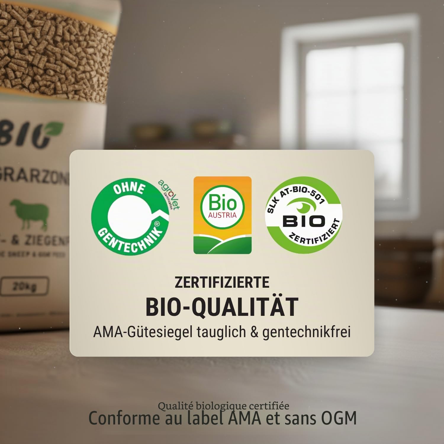 Agrarzone Nourriture Biologique pour Moutons et chèvres Granulés 20 kg - 100% Biologique, provenant d'Autriche - Aliment concentré adapté aux chèvres et Moutons, sans OGM