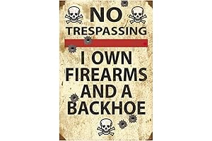 Funny No Trespassing Sign, Metal Warning Tin Plaque, Outdoor Sign for Yard...