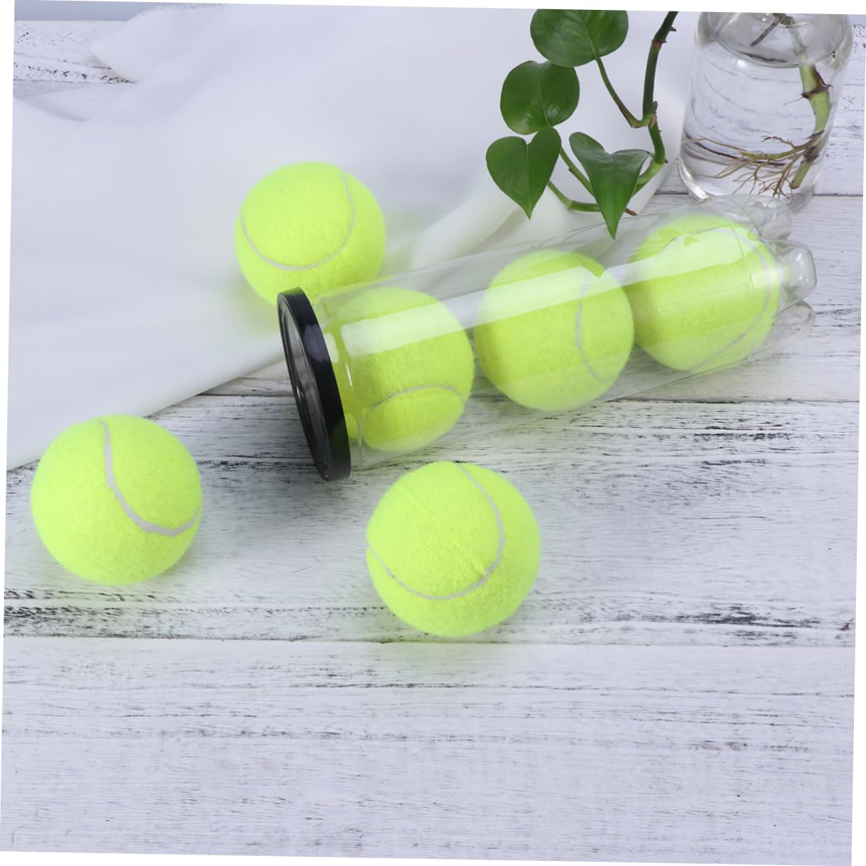 NAMOARLY 6Pcs Tennis Balls for Dogs Practice Durable Regular Duty Yellow Tennis Balls Can for Pet Training and Courts