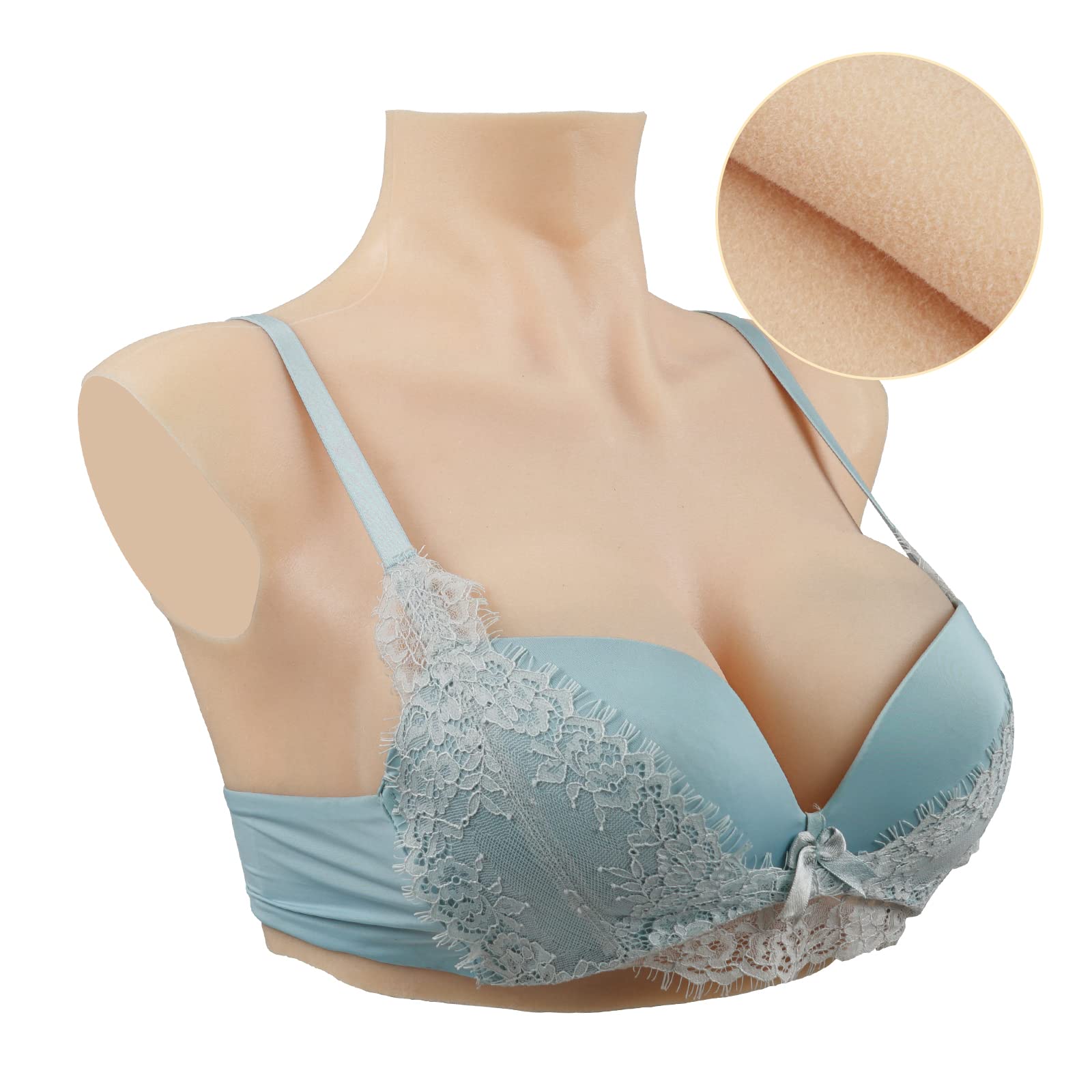 MinakyMinaky Silicone Breast Upgraded Warmth Series Breastplate Realistic Silicone Boobs C-G Cup for Crossdressers Drag Queen Mastectomy Transgender Cosplay 9TH Generation New Flocking Warmth Version