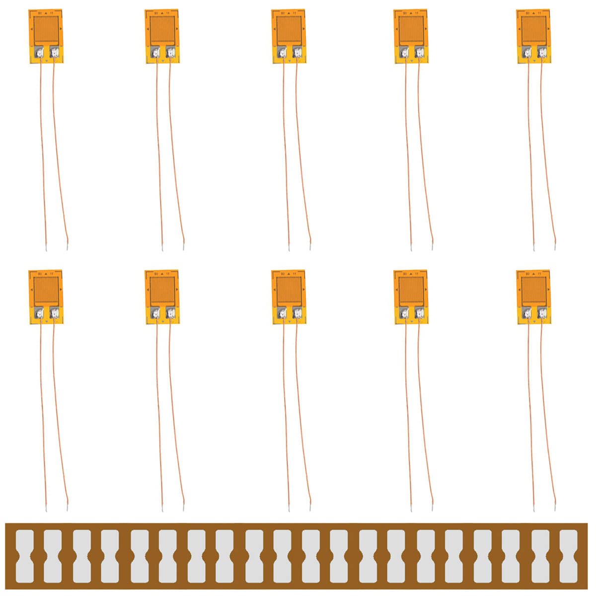Youmile 10個 BE120-5AA 120ohm 高精度 抵抗ひずみゲージ ひずみゲージ プレッシャー/重量センサーll with 10個 歪みゲージ端子