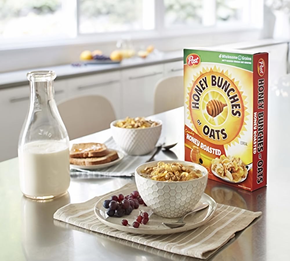Honey Bunches of Oats with Crunchy Honey Roasted Cereal - VALUE SIZE 28 oz. (Pack of 2)