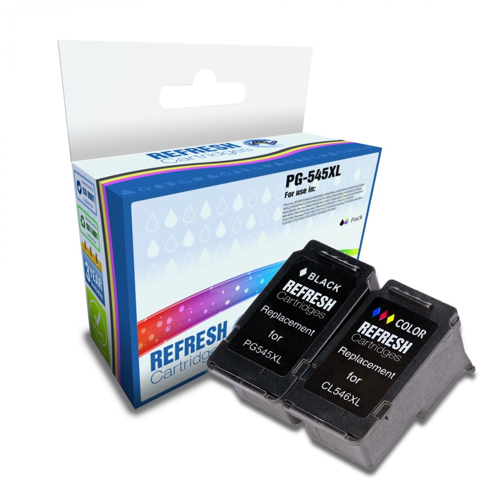 Refresh Cartridges Regenerowane wkłady atramentowe do Canon PG-545XL & CL-546XL / 545XL 546XL (czarny i trójkolorowy)