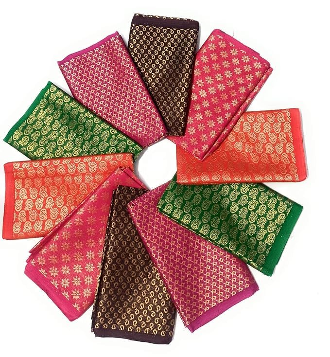 Women’s Cotton Blend Multicolor Unstitched Blouse Materials – 1 Meter Each, Free Size – Pack of 10 Pieces for Saree Matching, Tailoring & DIY Blouse Stitching-image-25
