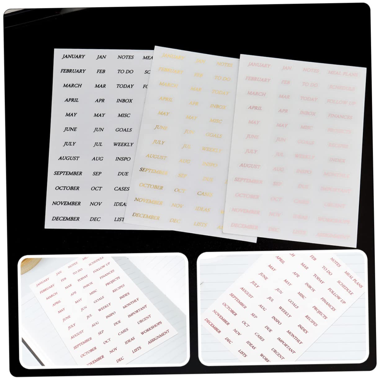 EXCEART 32fogli Adesivi Decorativi Per Scrapbook Con Parole Inglesi Adesivi Autoadesivi Per Pianificazione e Decorazione Di Diari Album e Lettere