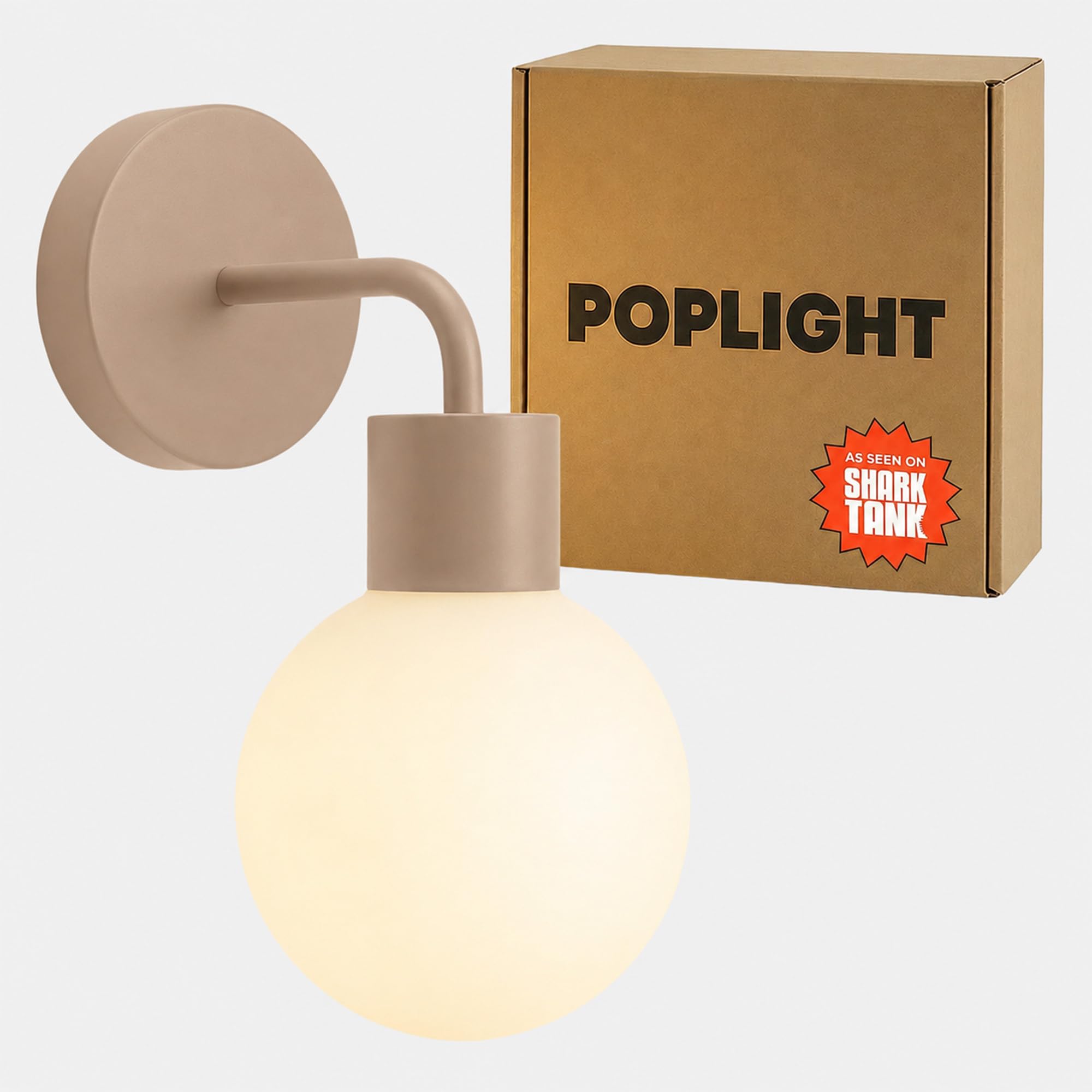 Poplight Wireless Wall Sconce, Rechargeable Dimmable LED App, Mushroom