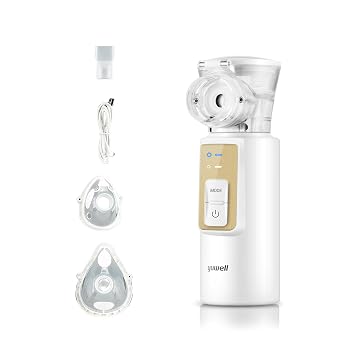 yuwell Portable Nebuliser Machine for Kids and Adults, Silent Mesh Nebuliser Ideal for Travel and Home Use M105T
