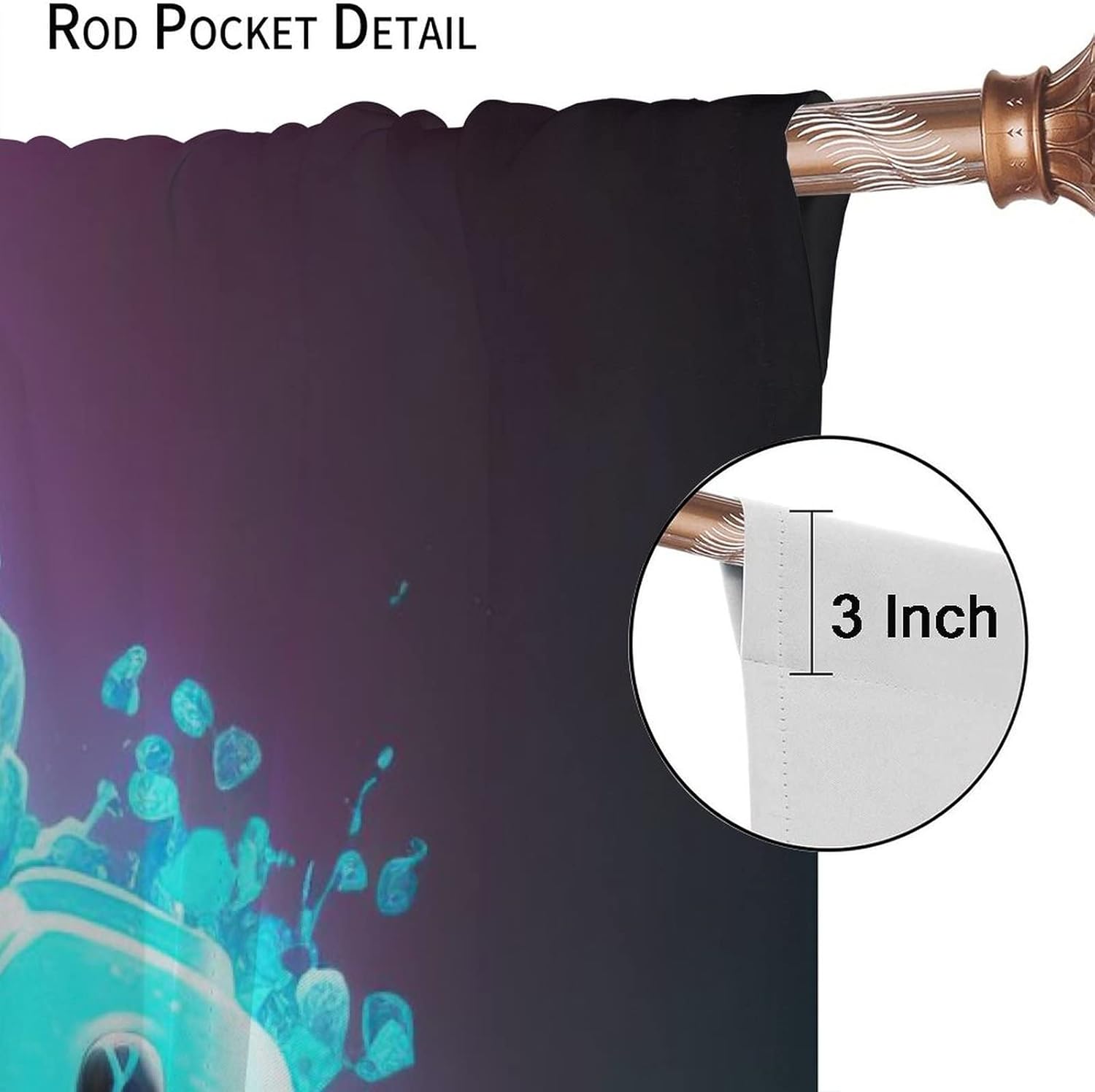 YungHo Game Controller Decor Curtains for Kids Boys Teens Gamer Gaming Video Flame Gamepad Outer Space Bedroom Decor Playroom Living Room Home, Darkening Window Drapes 26'' W x 84'' L x2【Decor】