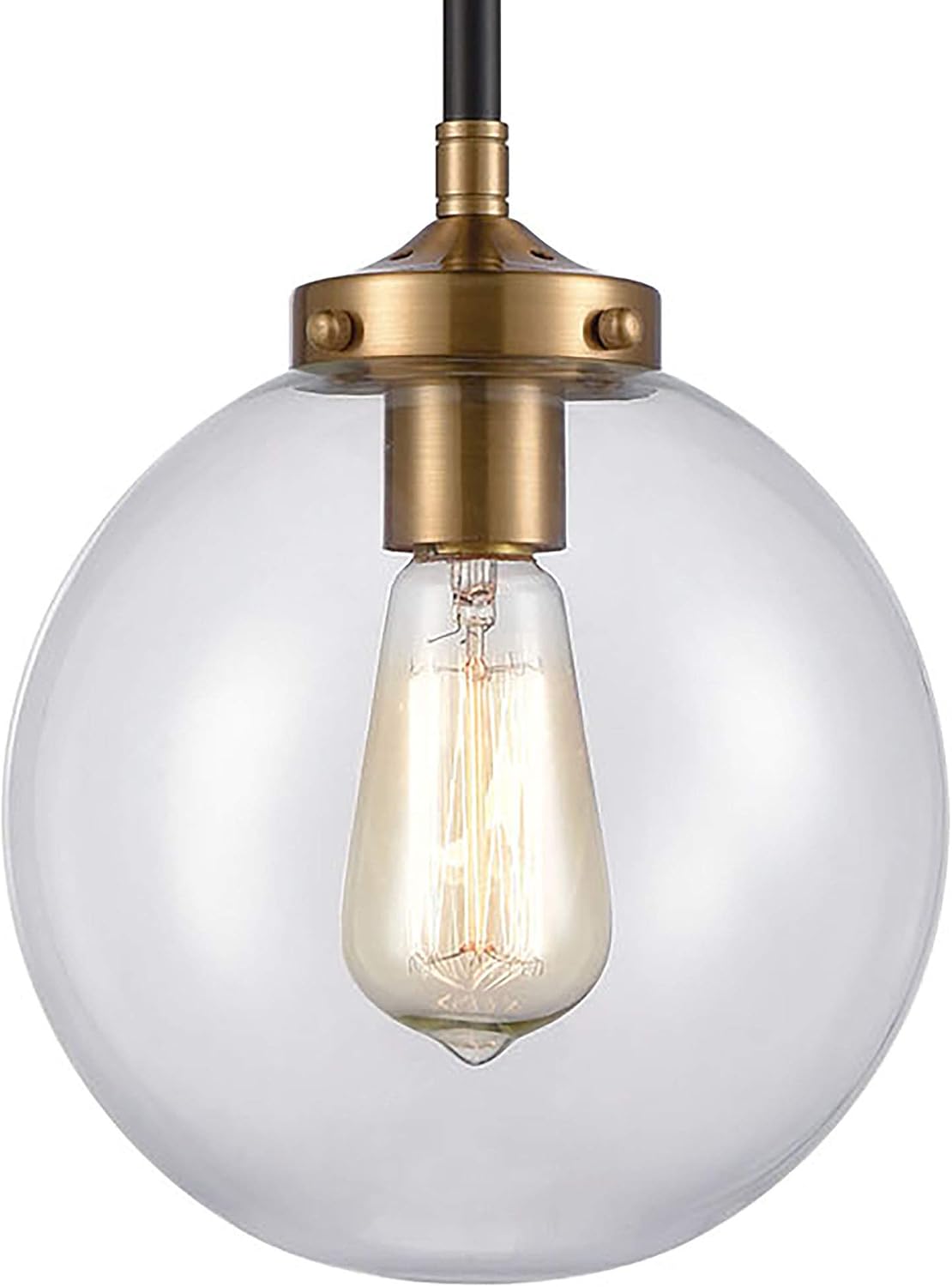Elk Home Boudreaux Mini Pendant - 1-Light in Matte Black Finish, with Clear Glass, Modern/Contemporary Style