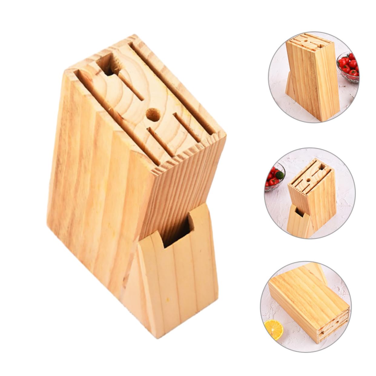 BRIGHTFUFU Countertop Knife Rack Utensil Organizer for Kitchen Butcher Block Stand Easy Access Knife Cutter Storage