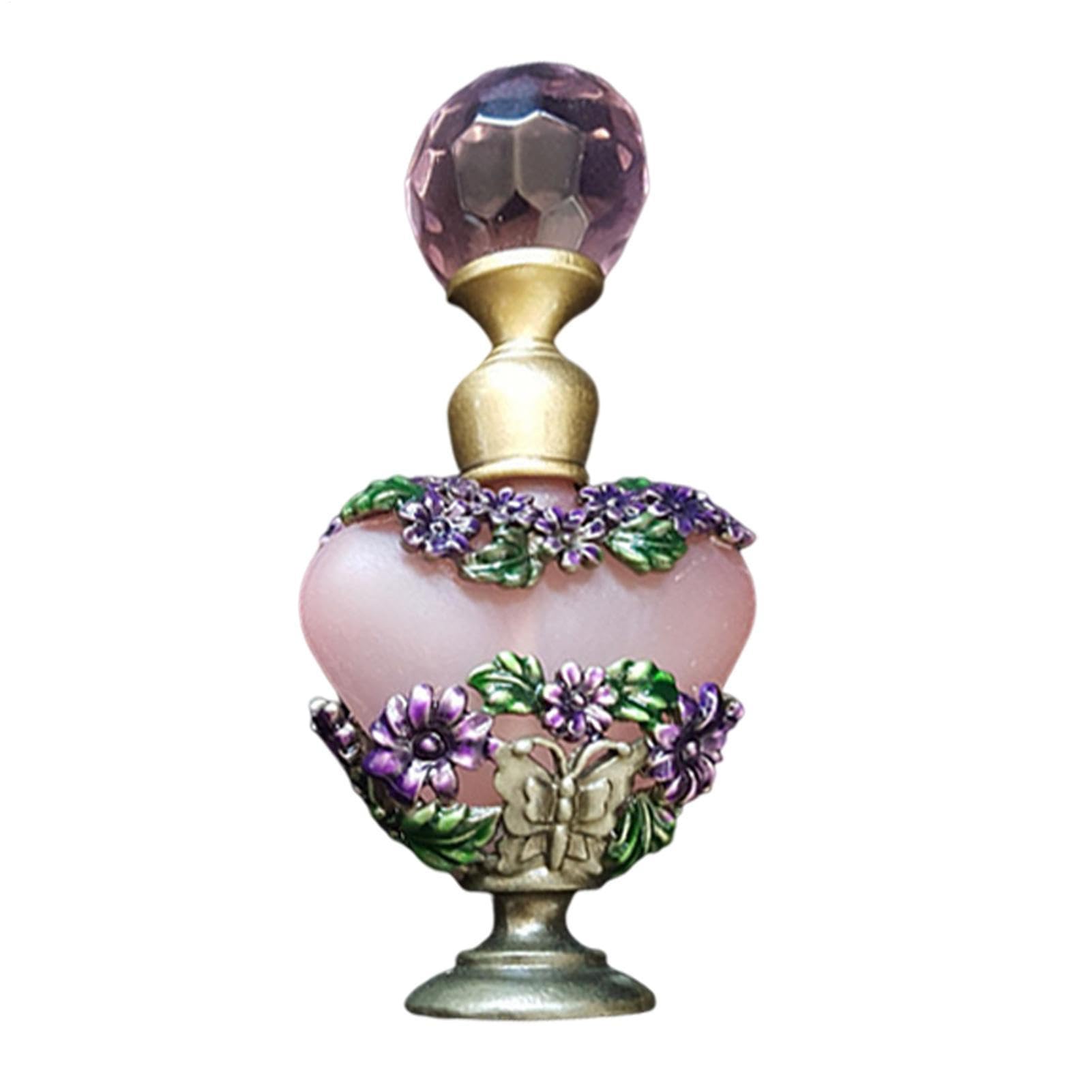 Botellas de perfume vacías de vidrio esmaltado recargables estilo vintage con flores caseras