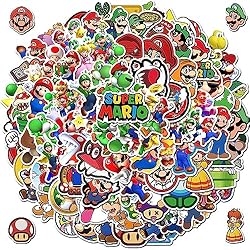 100Pcs Cartoon Game Mario Stickers for Kids and Teen, Cool Mario Game Stickers for Adult Water Bottle, Skateboard, Phone, Laptop, Bicycle, Travel Case