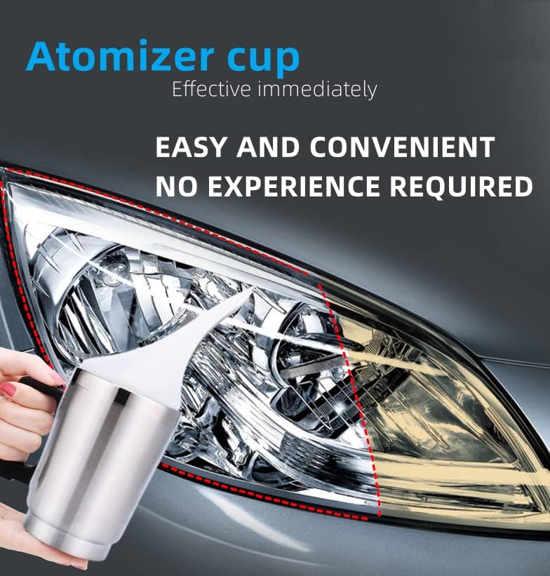 Headlight Restoration Kit, Car Headlight Glass Scratch Renovation Tool, Automobile Headlight Lens Polish Repair Tool with UV Block Coat to Remove Yellowing, Haze, Oxidation for Taillights, Foglights thumbnail