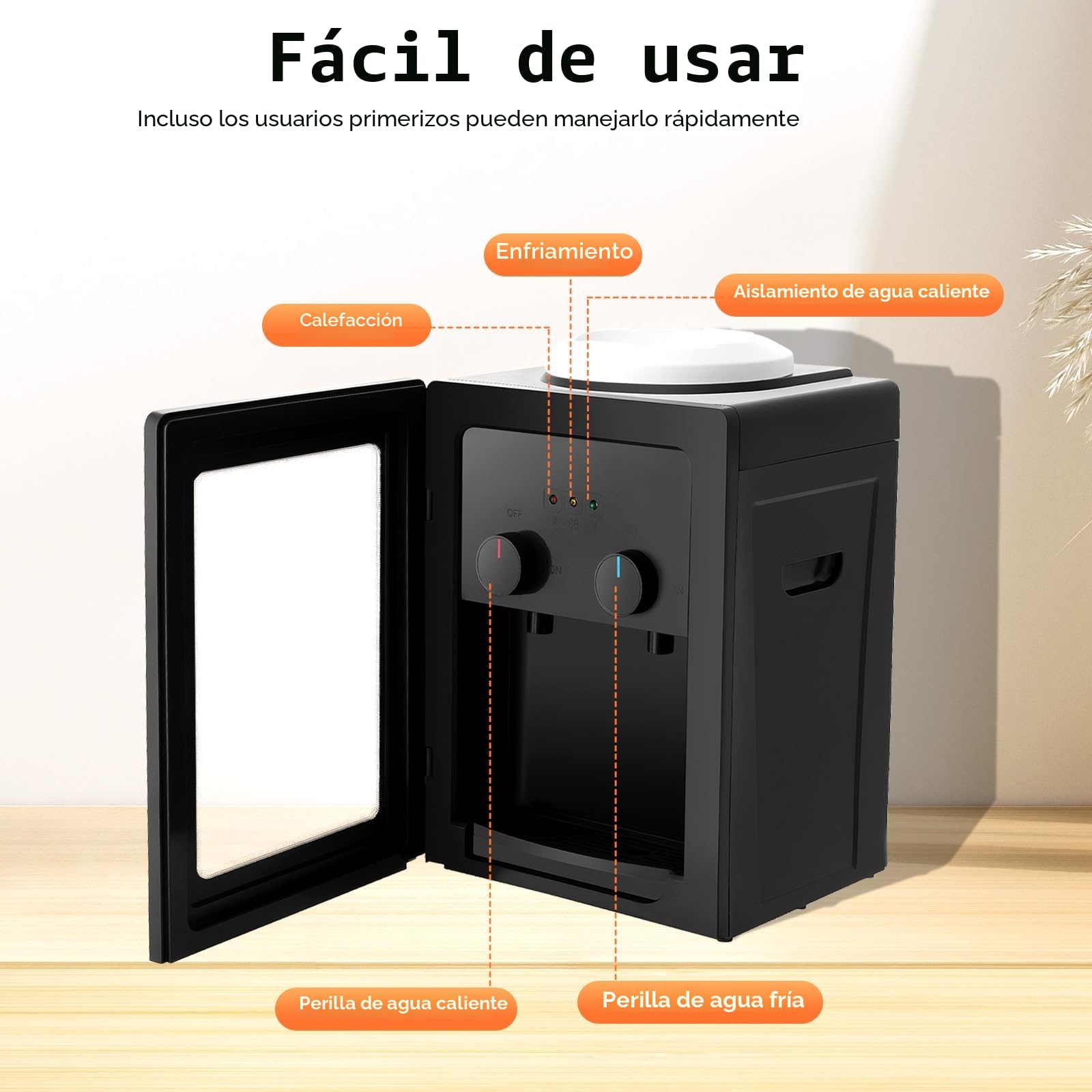 Dispensador eléctrico de agua caliente y fría para el hogar, dispensador de agua eléctrico de escritorio de 550 W para dispensador de agua fría y caliente