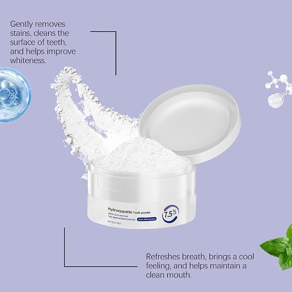 Microcrystalline Hydroxyapatite Powder, Microcrystalline Hydroxyapatite, 50g Hydroxyapatites Toothpaste, Stain Removal, Fresh Breath