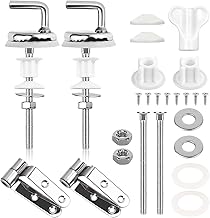 Set of 2 Universal Toilet Hinges, Stainless Steel Toilet Seat Fixing, Toilet Hinges Lid, Accessories with Screws for Mounting and Fixing the Toilet Lid