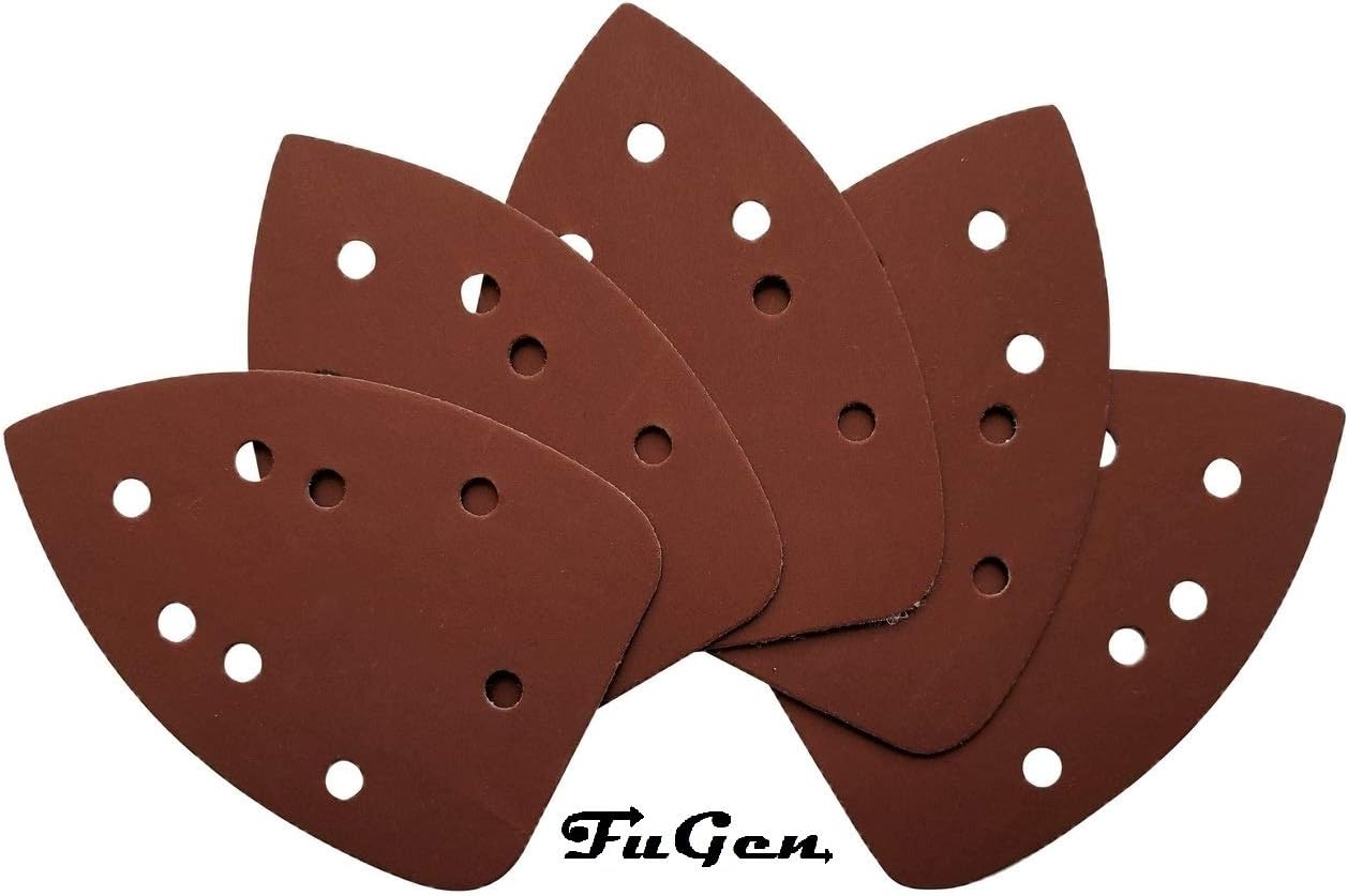 FUGEN Gold 30PCS Mouse Sander Pads Fine Grit Assortment for Ryobi Corner Cat, TECCPO, Tacklife, TOPVORK, Genesis, Harbor Freight, Hi Specs Mouse Detail Sander Mouse Sandpaper