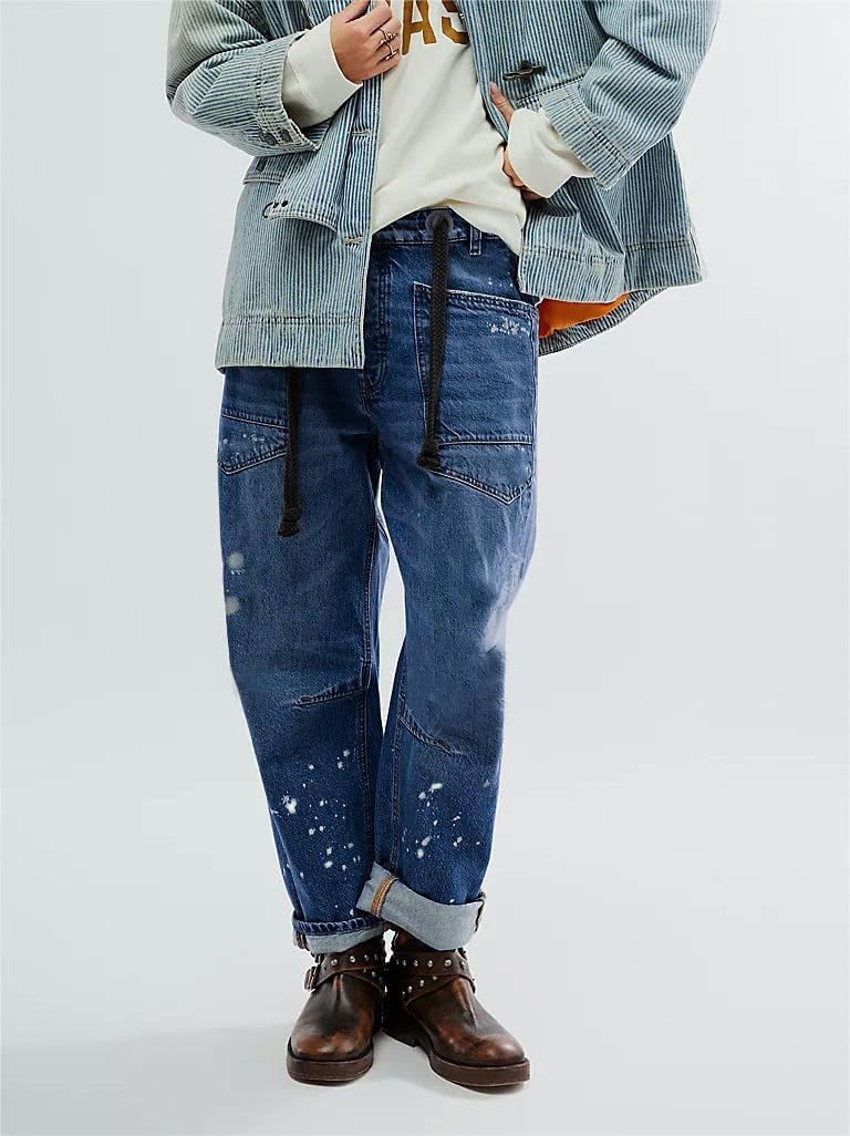 LifeShe Women's Wide Leg Barrel Jeans Drawstring Elastic Waist Denim Pants Loose Baggy Boyfriend Trouser - Image 4