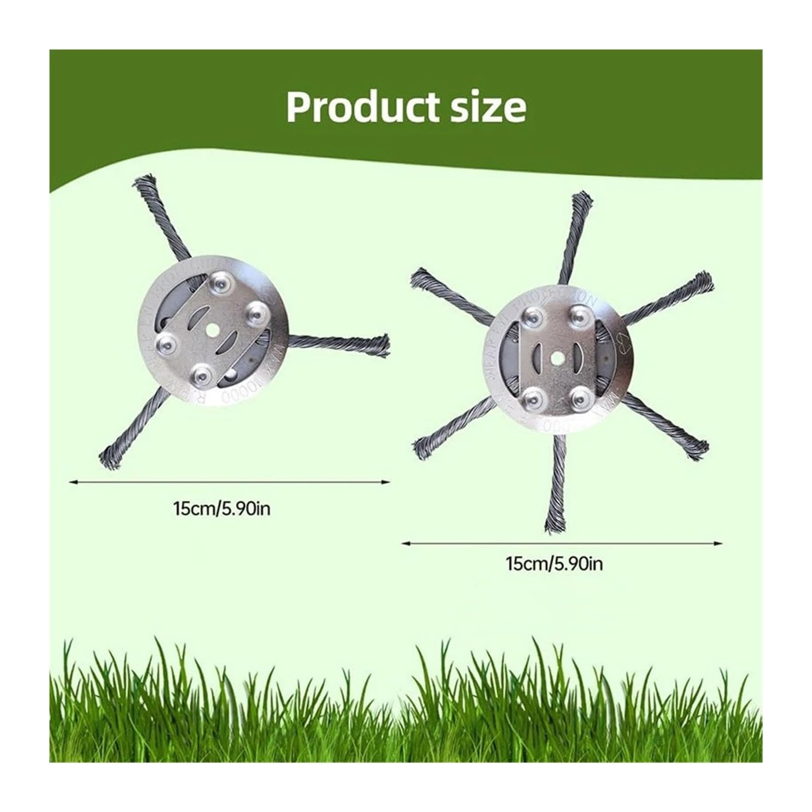 Accesorios universales de Cuchilla cortacésped Alambre Acero, Cabezal Corte for el hogar, jardín, Limpieza Malas Hierbas, máquina deshierbe(2pcs3)