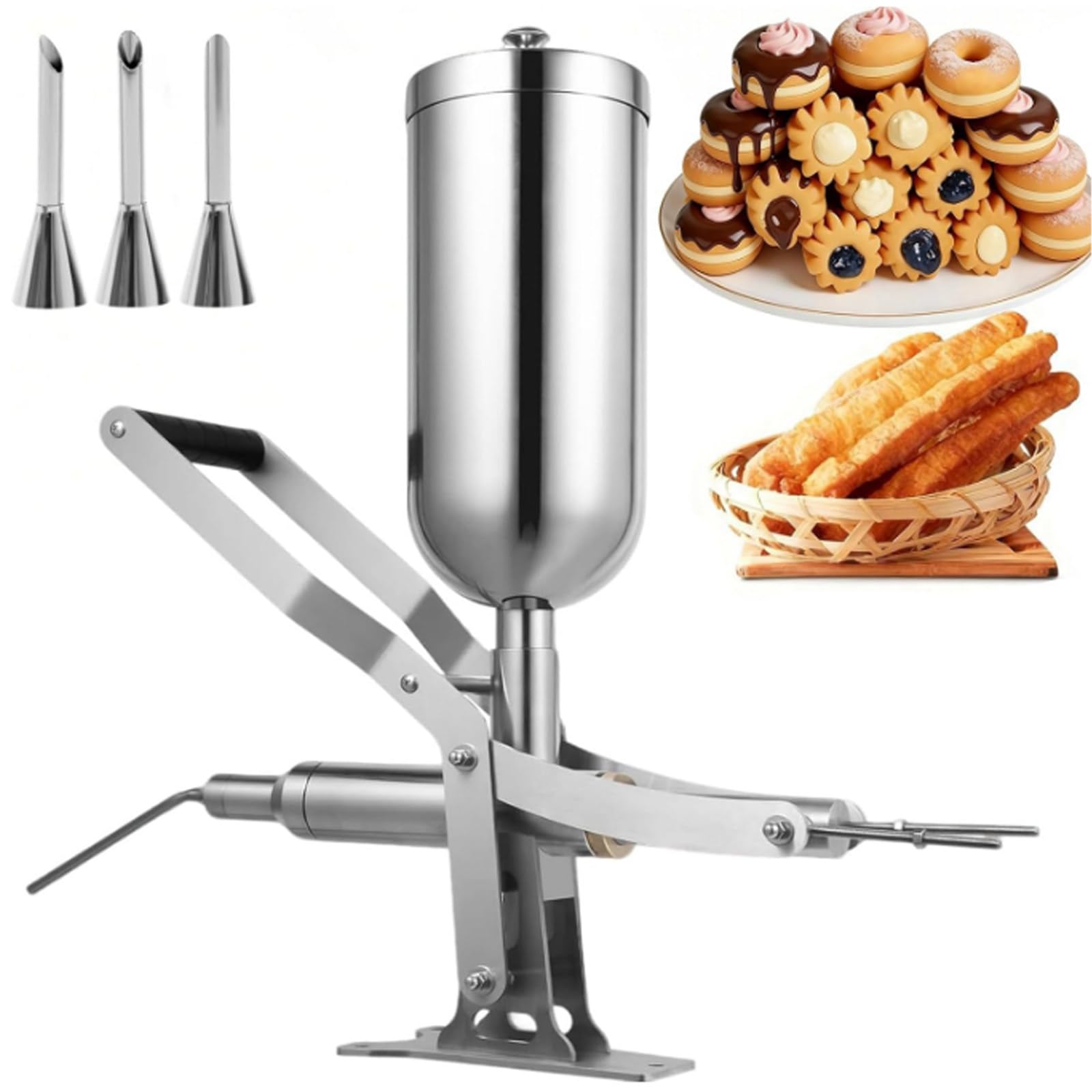 XygZythror Donut Filler Machine, Manual Donut Jelly Filler Injector Fruit Donut Filling Machine Jelly Cream Filling Machine, For Kitchens Bakeries Restaurants