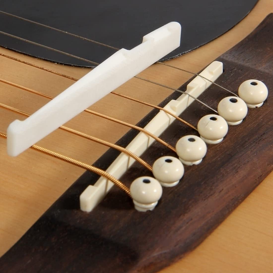 Pièce Guitare Classique Sillet Et Chevalet Guitare Acoustique En Os De Bétail - Pour Guitare 6 Cordes Classique Ou Folk Amélioration Sustain Tonalité