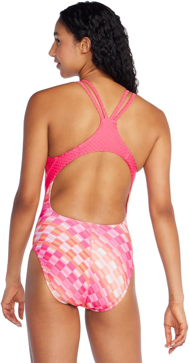 Speedo Women's Swimsuit One Piece Creora Highclo Quantum Splice High Cut Solid