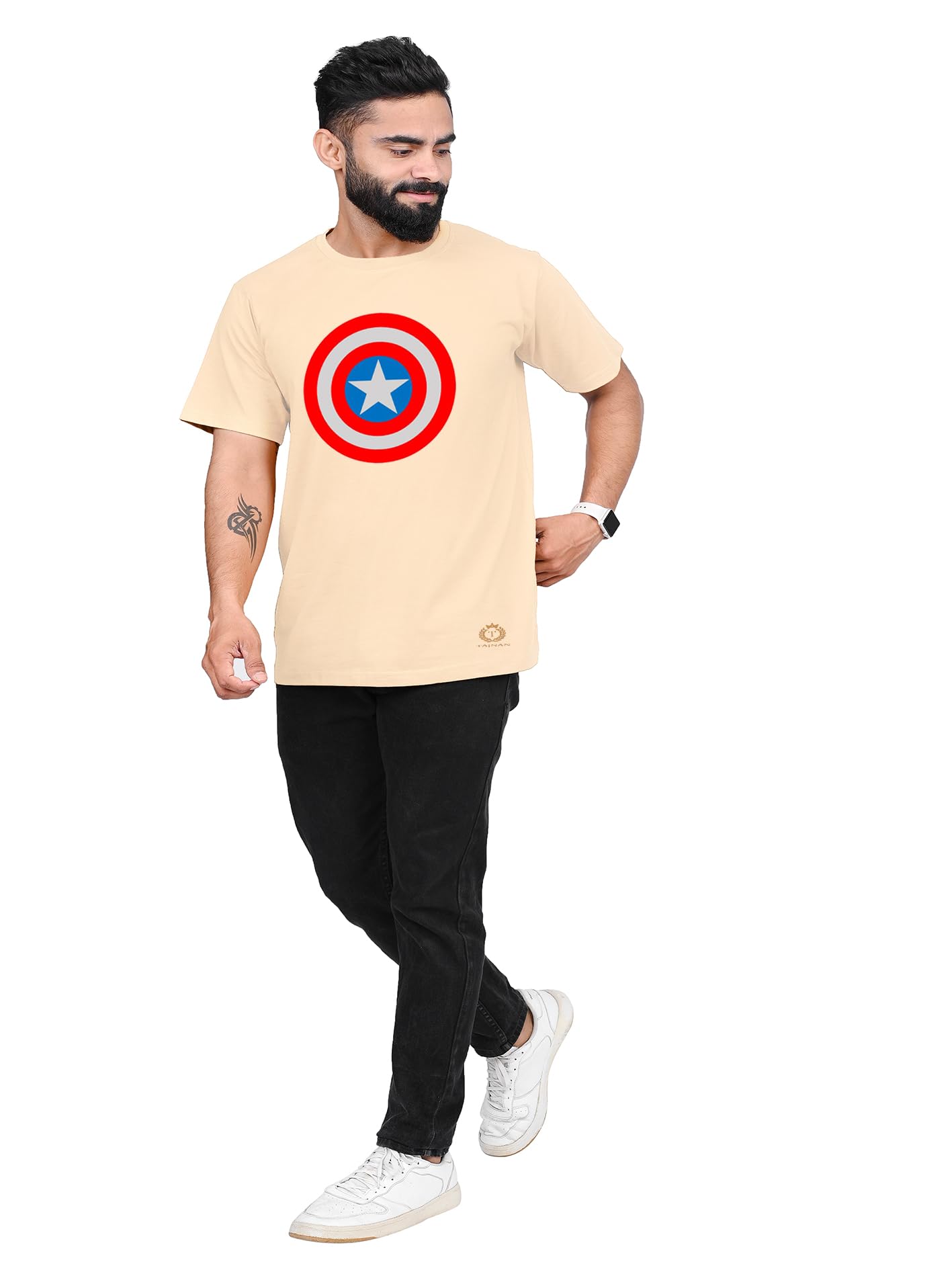 TAJNAN Red Star Graphic Printed T-Shirt for Mne'S Regular Fit