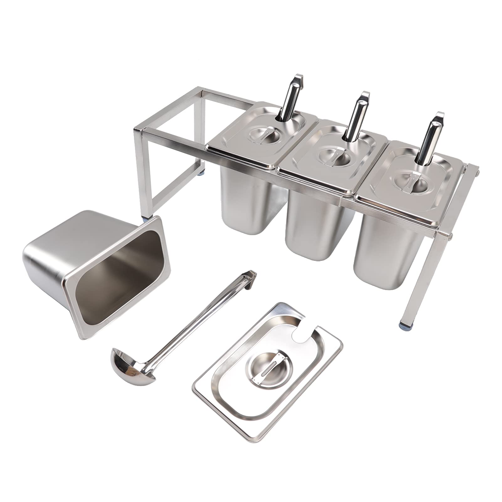 KIMISS Estante de Acero inoxidable: Soluciones de Almacenamiento de Cocina con Soporte para Condimentos con Acabado de Espejo Pulido, Diseño Apto para Uso Alimentario (Caja de 4 piezas)