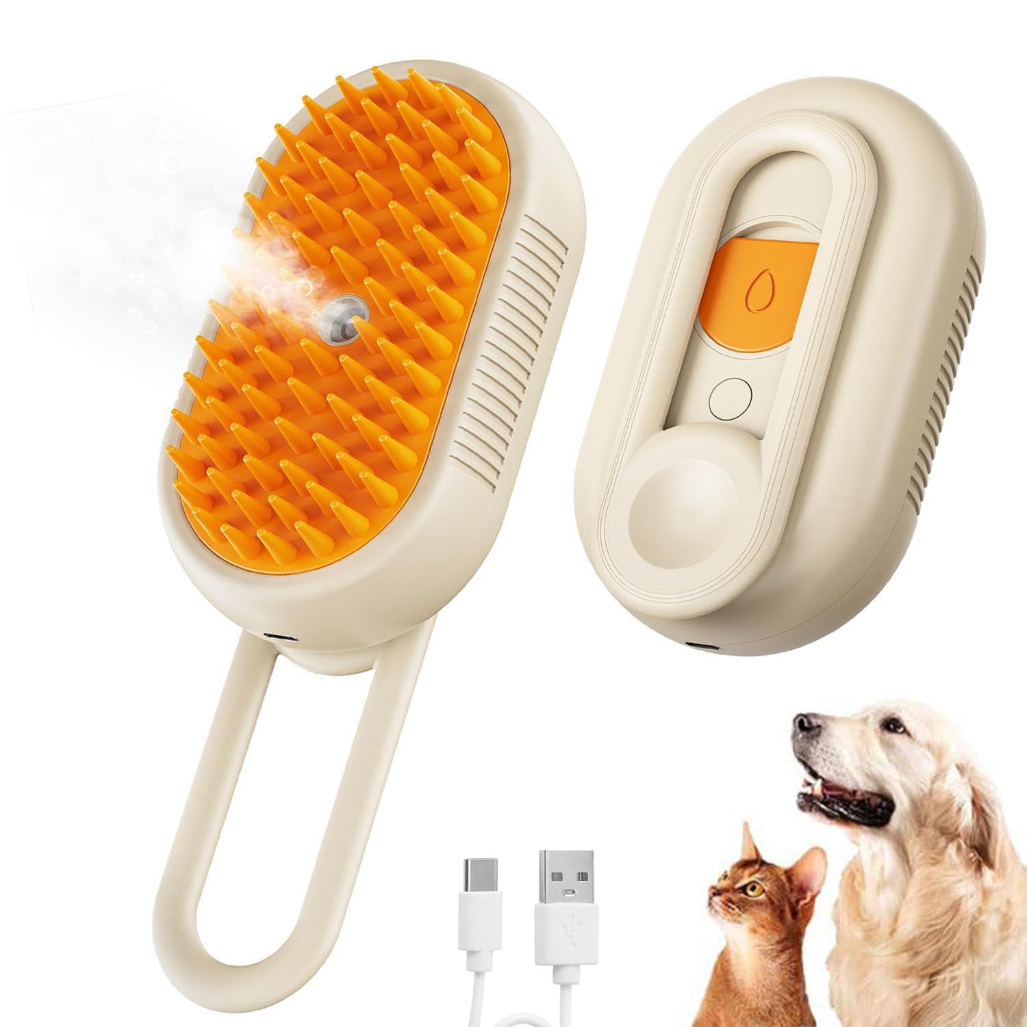 cepillarpara perros,cepillar para Gatos para Mudar de Pelo,cepillar de vapor,cepillar de Vapor para Gatos para Masaje para Desenredar Nudos y Pelos Sueltos en Animales