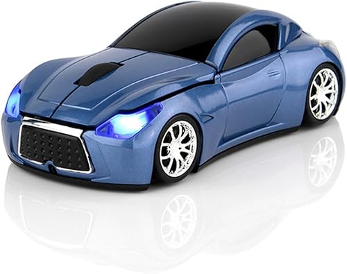 Miniatura 10 de Ai5G Ratón de coche de carreras inalámbrico con forma de coche deportivo Ratón en forma de coche 2.4 GHz, luz LED, decoración de superficie