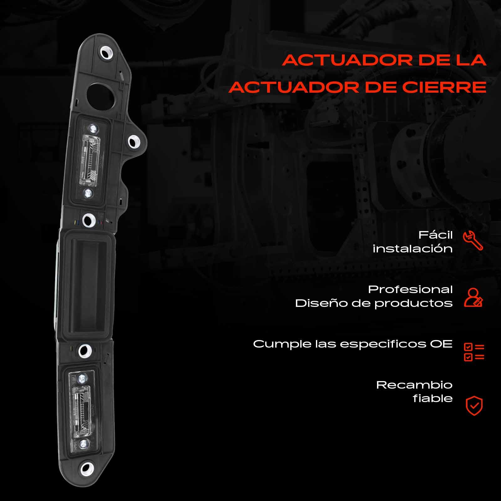 Frankberg 1x Cerradura de puerta trasera con Luz de Matrícula Compatible con Golf Plus 521 5M1 Je.tta III 1K2 Pa.ssat 3C2 Pa.ssat Variante 3C5 Tou.ran 1T1 1T2 Replace# 1T0827574C 1TD827574A