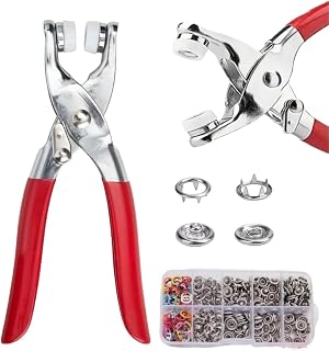 Sewing Kit with 100pcs Metal Buttons – Manual Pliers Tool Included, Sewing Kit with Metal Buttons DIY Crafts and Home Repairs Plastic Accessories (1PCS)