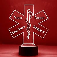 Vista 26 de Letrero de nombre LED personalizado para enfermera/RN con control remoto, letrero de nombre iluminado y luz de noche personalizada con nombre