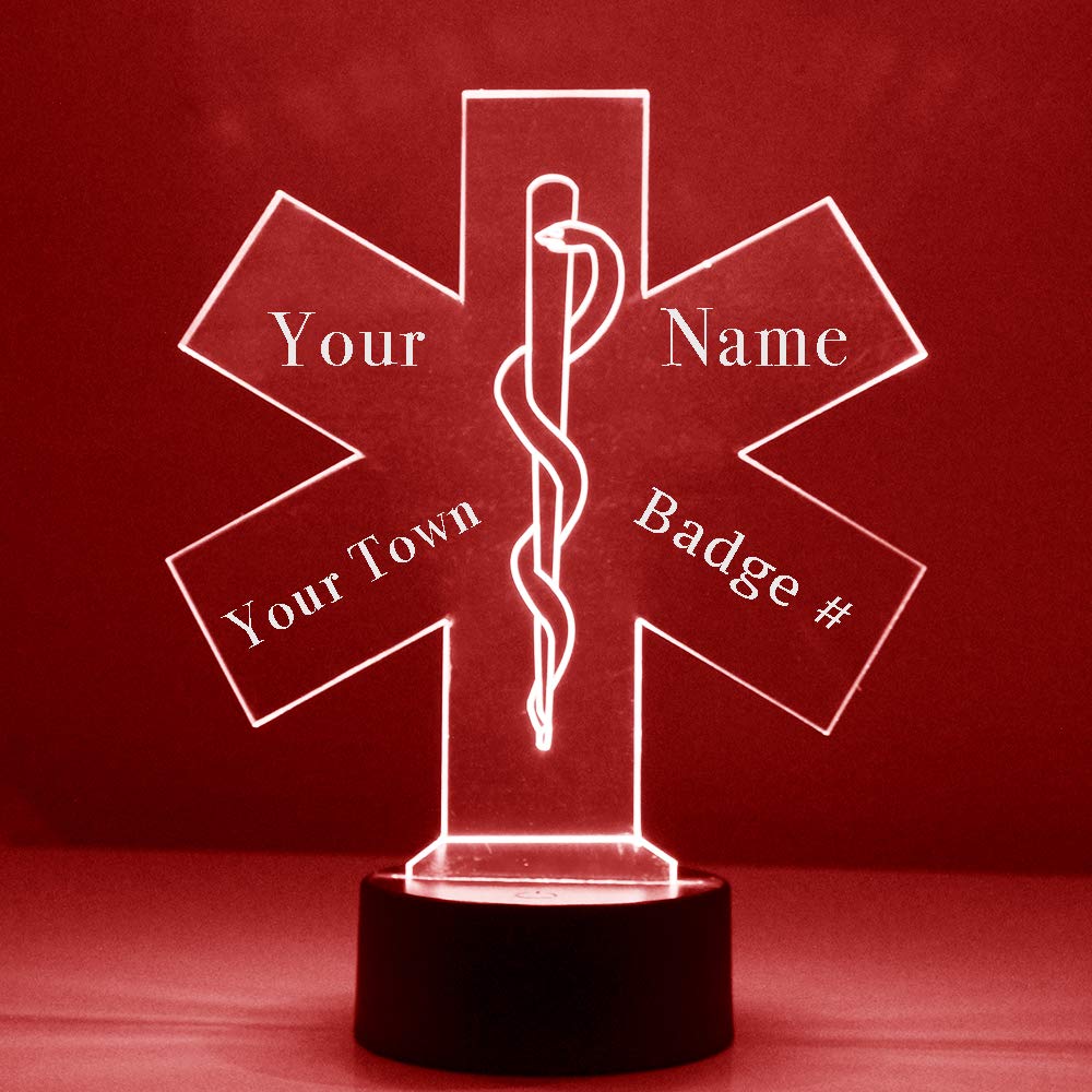 Custom EMS LED Sign Night Light Lamp with Remote, Light Up Display with Personalized Name or Image, Customized, Made in The USA, Clear Acrylic Home