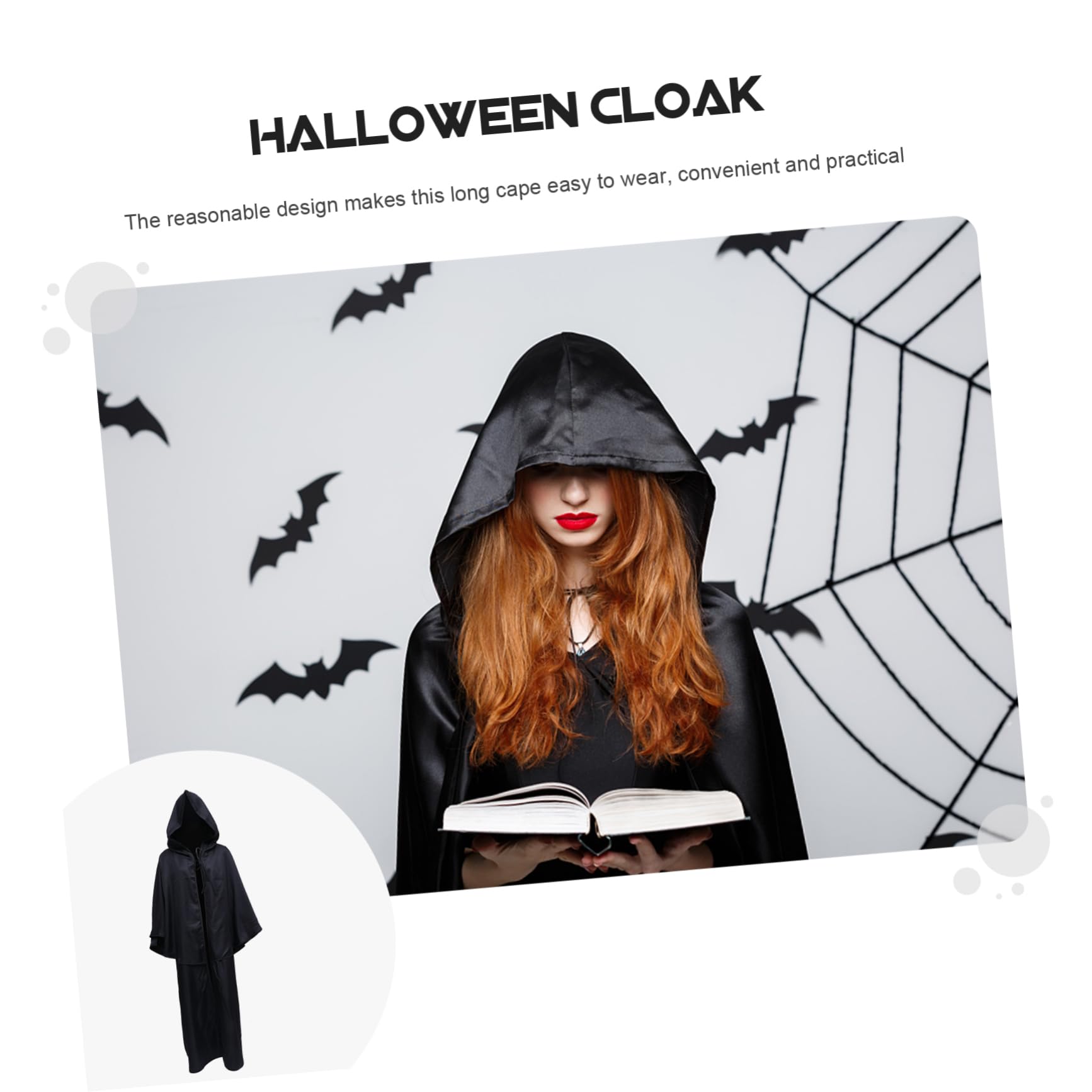 SOIMISS Cape à Capuche Longue Pour Halloween Déguisement Cosplay Pour Fêtes Et Jeux De Rôle Costume Élégant Et Confortable