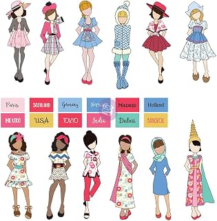 Prima Marketing Julie Nutting Traveling Girl Ephemera Cardstock Die-cuts 24P-Dolls & Labels, Multi