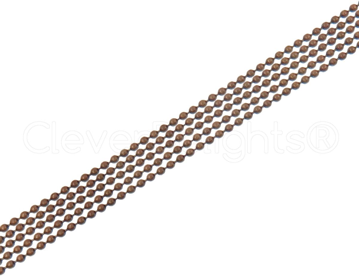 CleverDelights 1.5mm (1/16") Ball Chain - Antique Copper Color - 100 Feet - Bulk Spool - Image 2