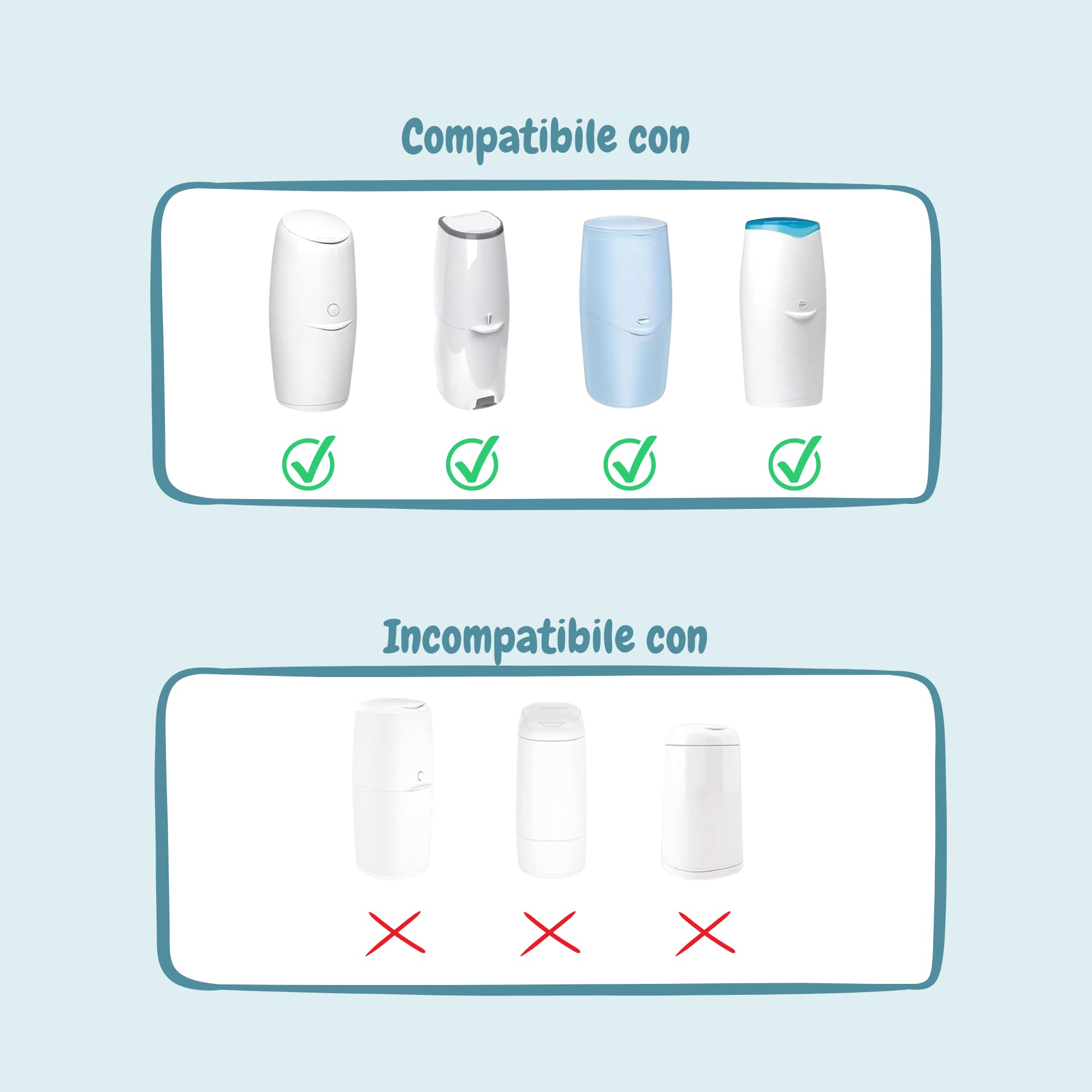Ricarica Compatibile con Mangiapannolini Maialino Foppapedretti, Angelcare e Litter Locker II, Confezione da 5 Ricariche Profumate e Convenienti. Incompatibile con Dress Up e XL.