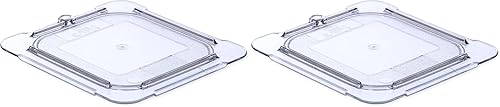 Carlisle FoodService Products 10316U07 StorPlus - Tapa universal de policarbonato para alimentos de superficie plana, transparente (paquete de 2)