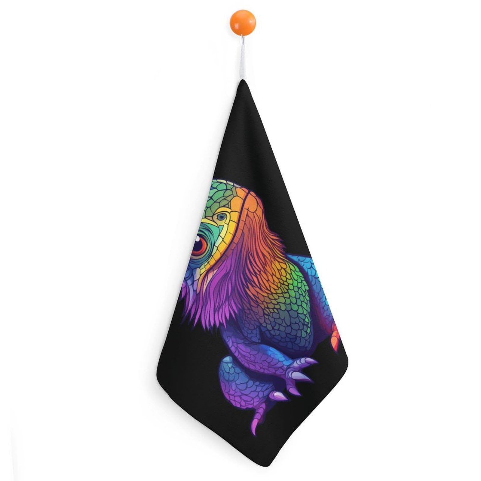 CGSBNGHA Bearded Dragon Colorful Hand Towel Hanging Face Towels Cleaning Cloths Handkerchief for Bathroom Kitchen